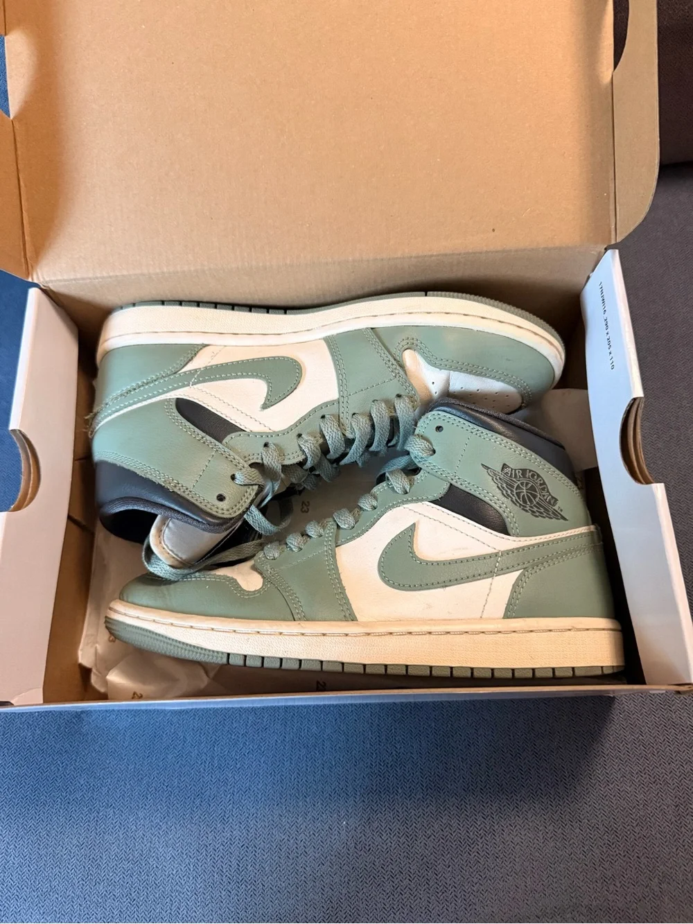 Nike Air Jordan 1 Mid Sage Green, Cream & Black